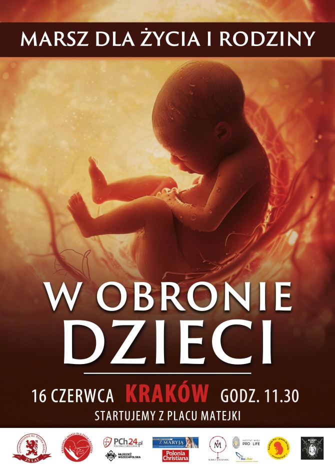 plakat marsz dla życia i rodziny kraków 2024