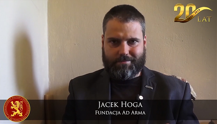 Jacek Hoga dziękuje Stowarzyszeniu Ks. Piotra Skargi za wkład w promowanie postaw proobronnych