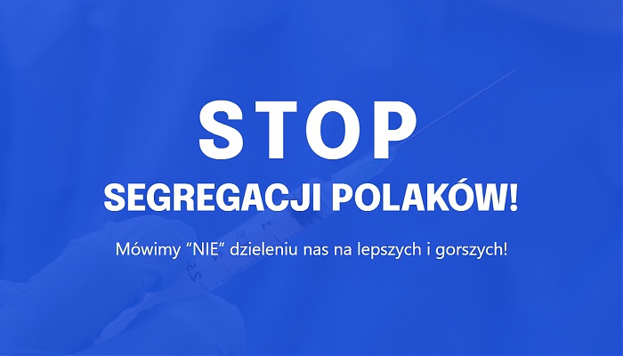 Polacy masowo protestują przeciwko segregacji na zaszczepionych i niezaszczepionych
